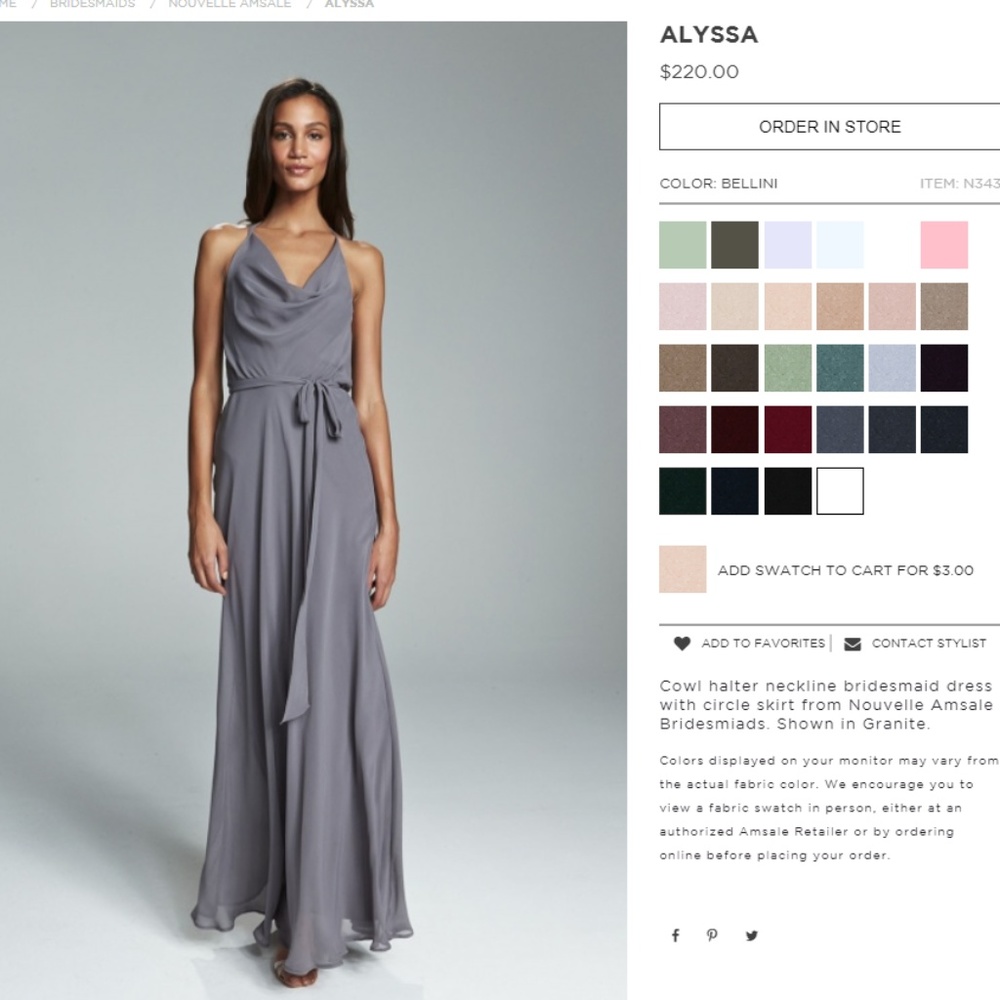 Nouvelle Amsale Cowl halter neck bridesmaid dress
